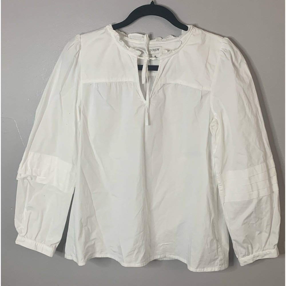 J.Crew White Long Sleeve Top